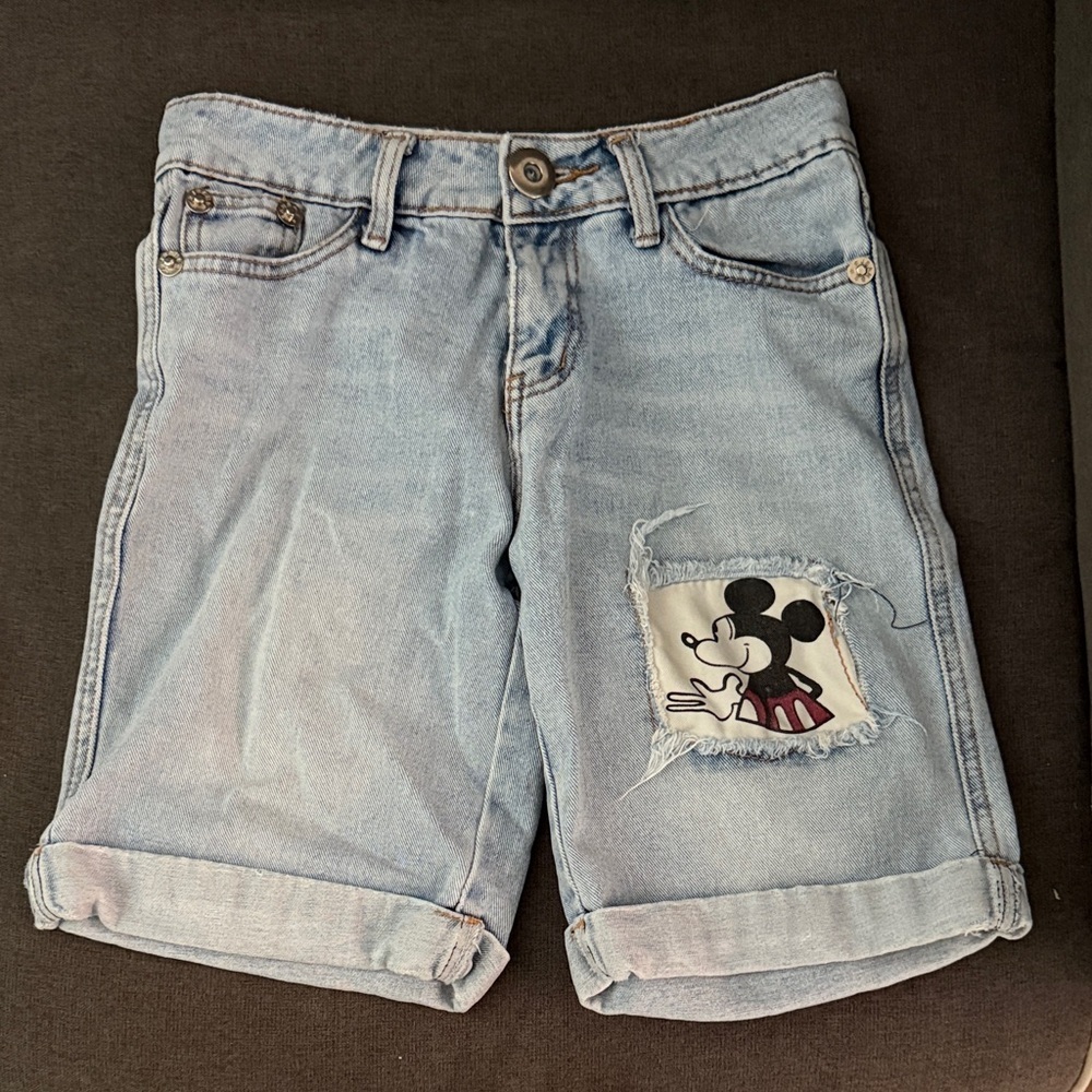 Mickey Mouse Light Blue Jean Shorts